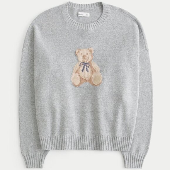 HOLLISTER: Easy Bow Graphic Crew Sweater - Picture 3 of 10